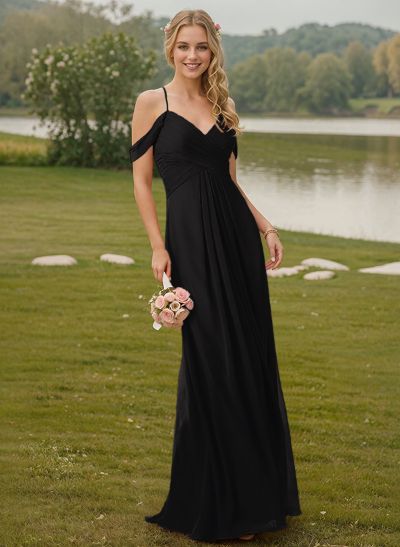 Off-The-Shoulder Chiffon Bridesmaid Dresses