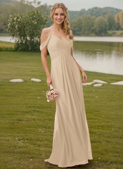 Off-The-Shoulder Chiffon Bridesmaid Dresses