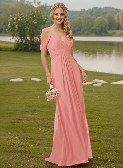 Off-The-Shoulder Chiffon Bridesmaid Dresses
