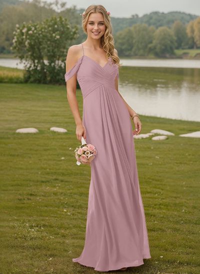 Off-The-Shoulder Chiffon Bridesmaid Dresses