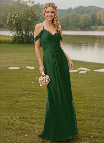 Off-The-Shoulder Chiffon Bridesmaid Dresses