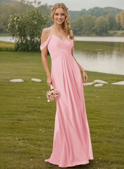 Off-The-Shoulder Chiffon Bridesmaid Dresses