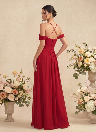 Off-The-Shoulder Chiffon Bridesmaid Dresses