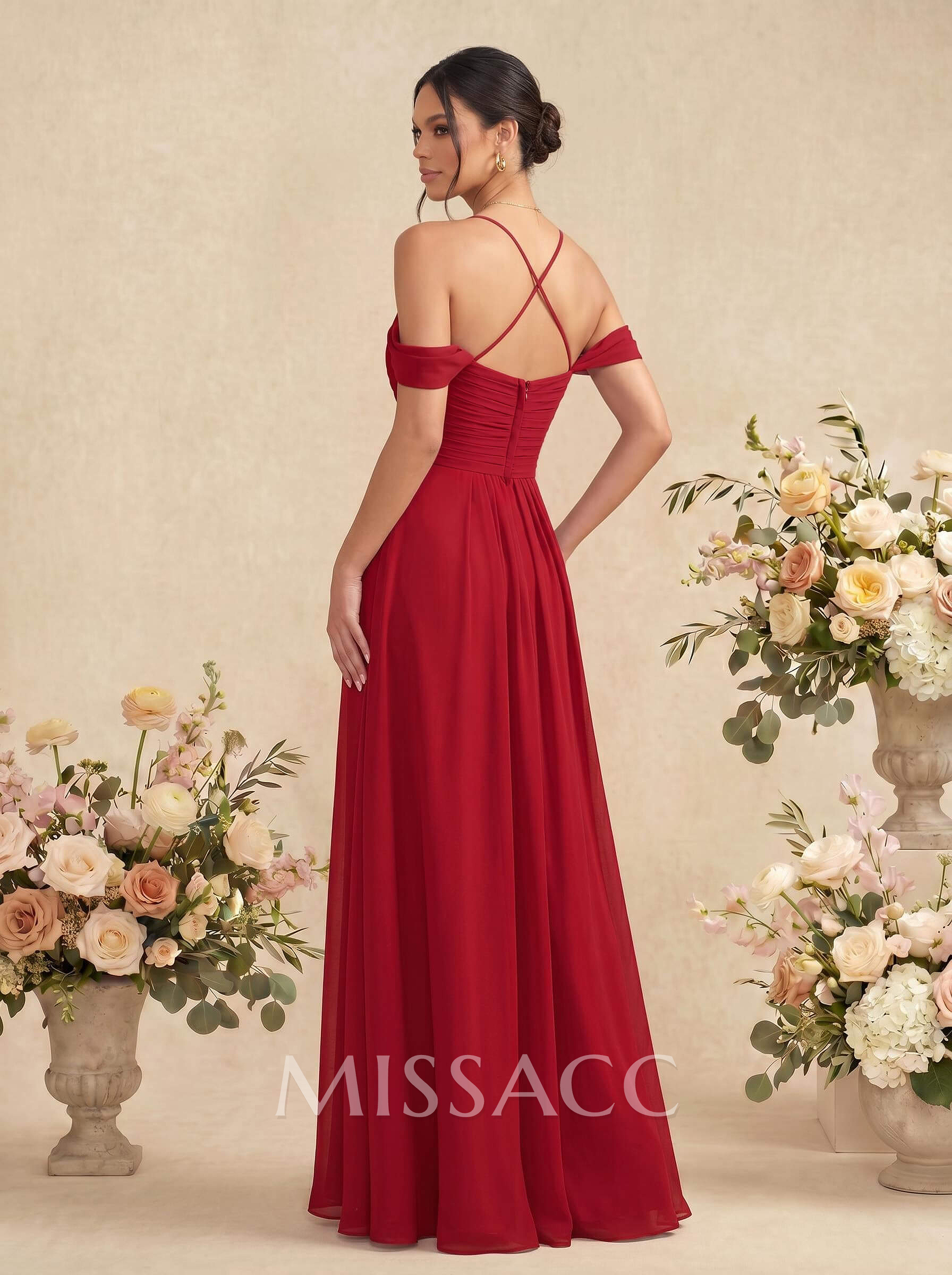 Off-The-Shoulder Chiffon Bridesmaid Dresses Off-The-Shoulder Chiffon Bridesmaid Dresses