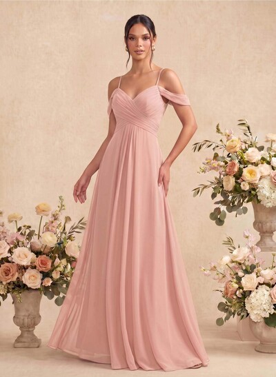 Off-The-Shoulder Chiffon Bridesmaid Dresses
