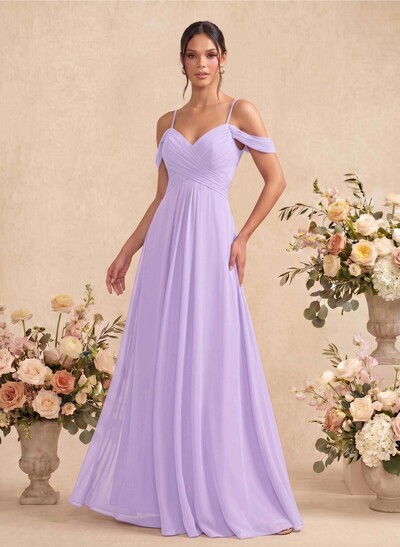 Off-The-Shoulder Chiffon Bridesmaid Dresses