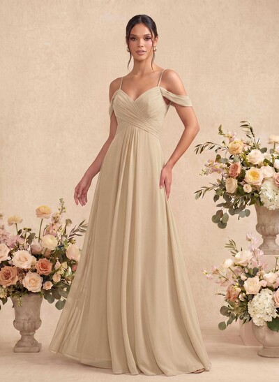 Off-The-Shoulder Chiffon Bridesmaid Dresses