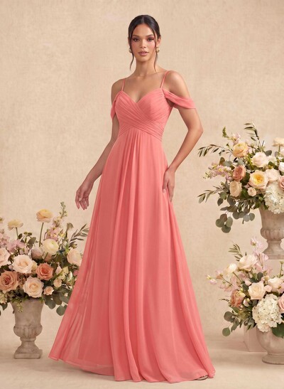 Off-The-Shoulder Chiffon Bridesmaid Dresses