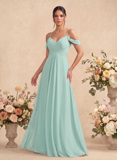Off-The-Shoulder Chiffon Bridesmaid Dresses