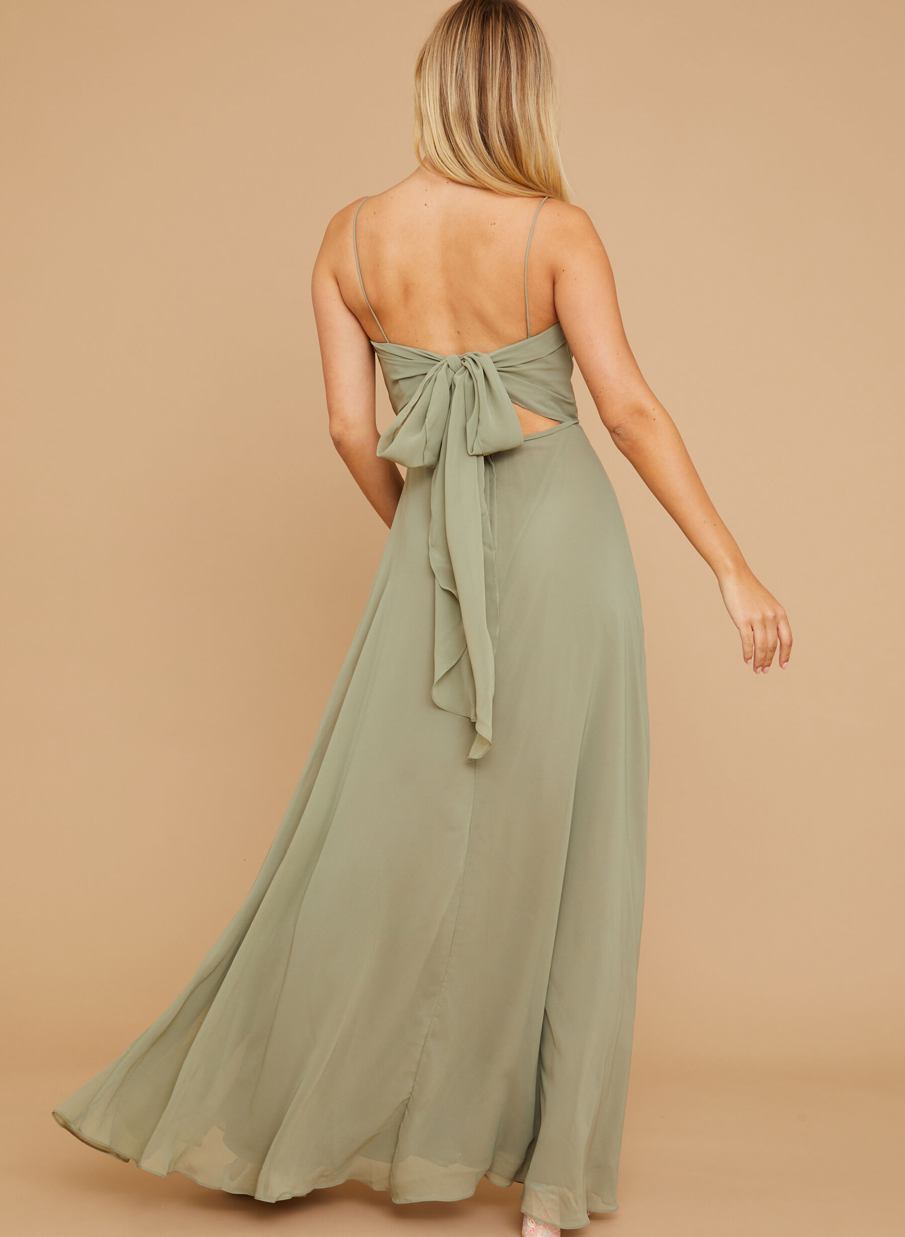 Back Detail A-Line Bridesmaid Dresses With Chiffon