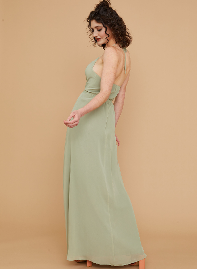 Cowl Neck A-Line Bridesmaid Dresses With Chiffon