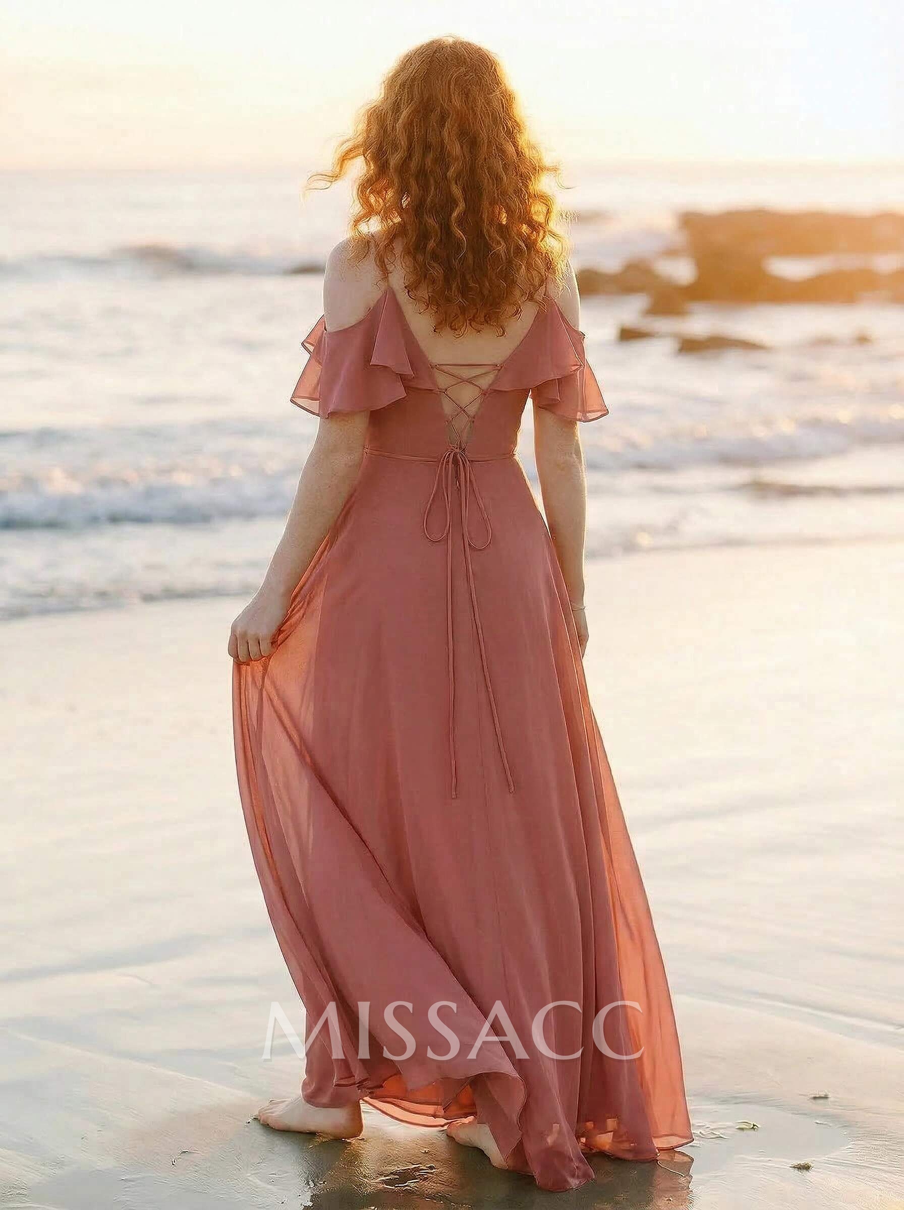 Sweet Ruffles Off-The-Shoulder Bridesmaid Dresses With Chiffon Sweet Ruffles Off-The-Shoulder Bridesmaid Dresses With Chiffon