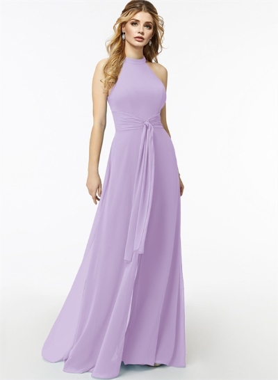 Jumpsuit/Pantsuit High Neck Bridesmaid Dresses With Cascading Ruffles