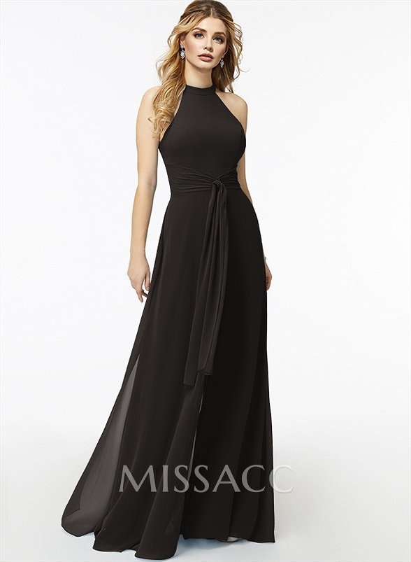 Jumpsuit/Pantsuit High Neck Bridesmaid Dresses With Cascading Ruffles