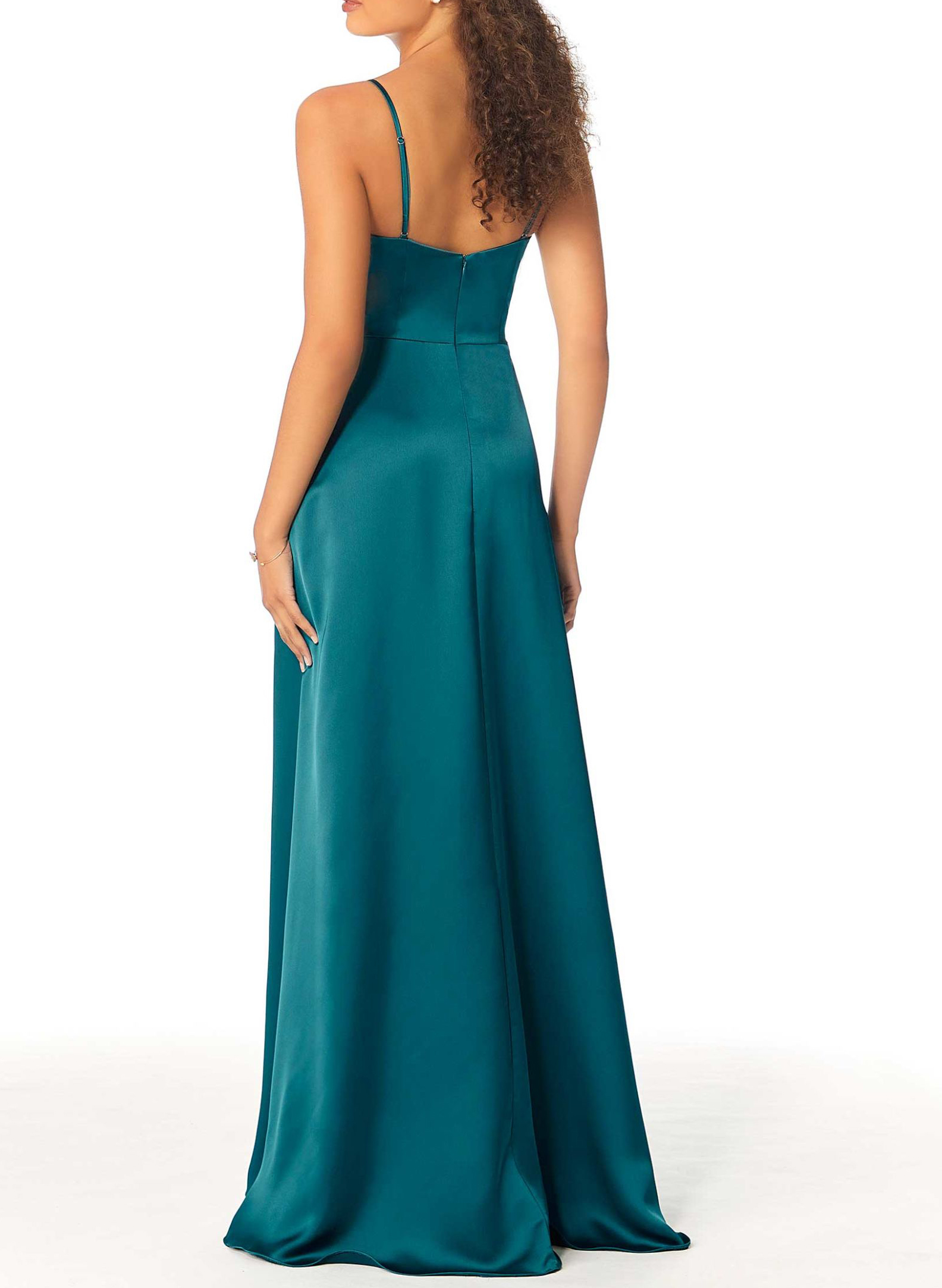 Cowl Neck Satin Bridesmaid Dresses With A-Line