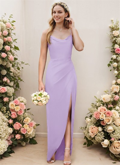 Cowl Neck Chiffon Bridesmaid Dresses With Sheath/Column