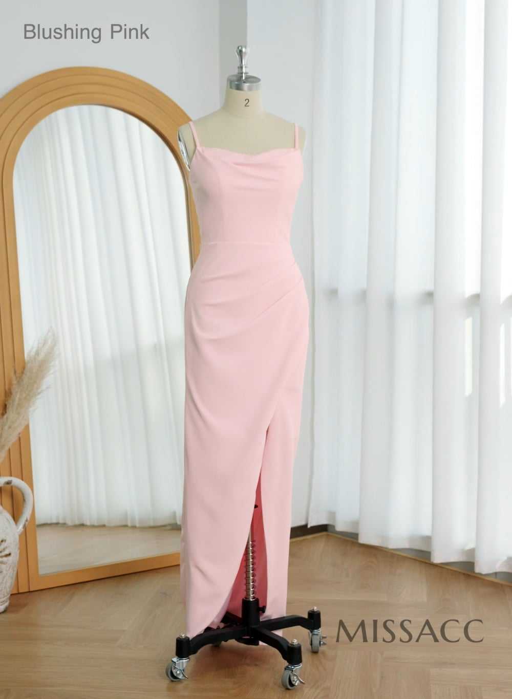 Cowl Neck Elastic Satin Bridesmaid Dresses With Sheath/Column