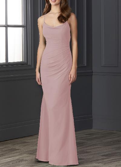 Cowl Back Trumpet/Mermaid Chiffon Bridesmaid Dresses