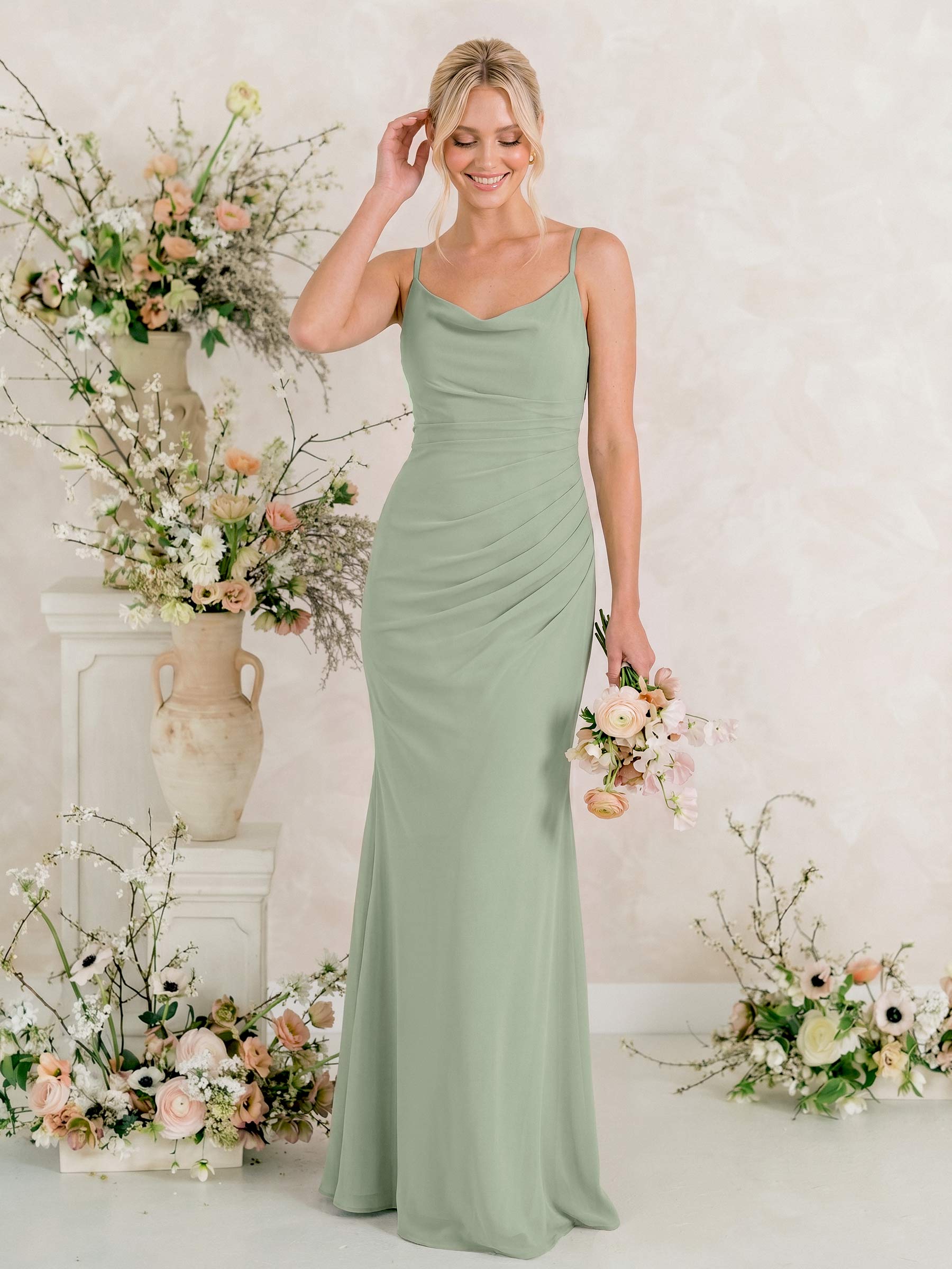 Cowl Back Trumpet/Mermaid Chiffon Bridesmaid Dresses Cowl Back Trumpet/Mermaid Chiffon Bridesmaid Dresses