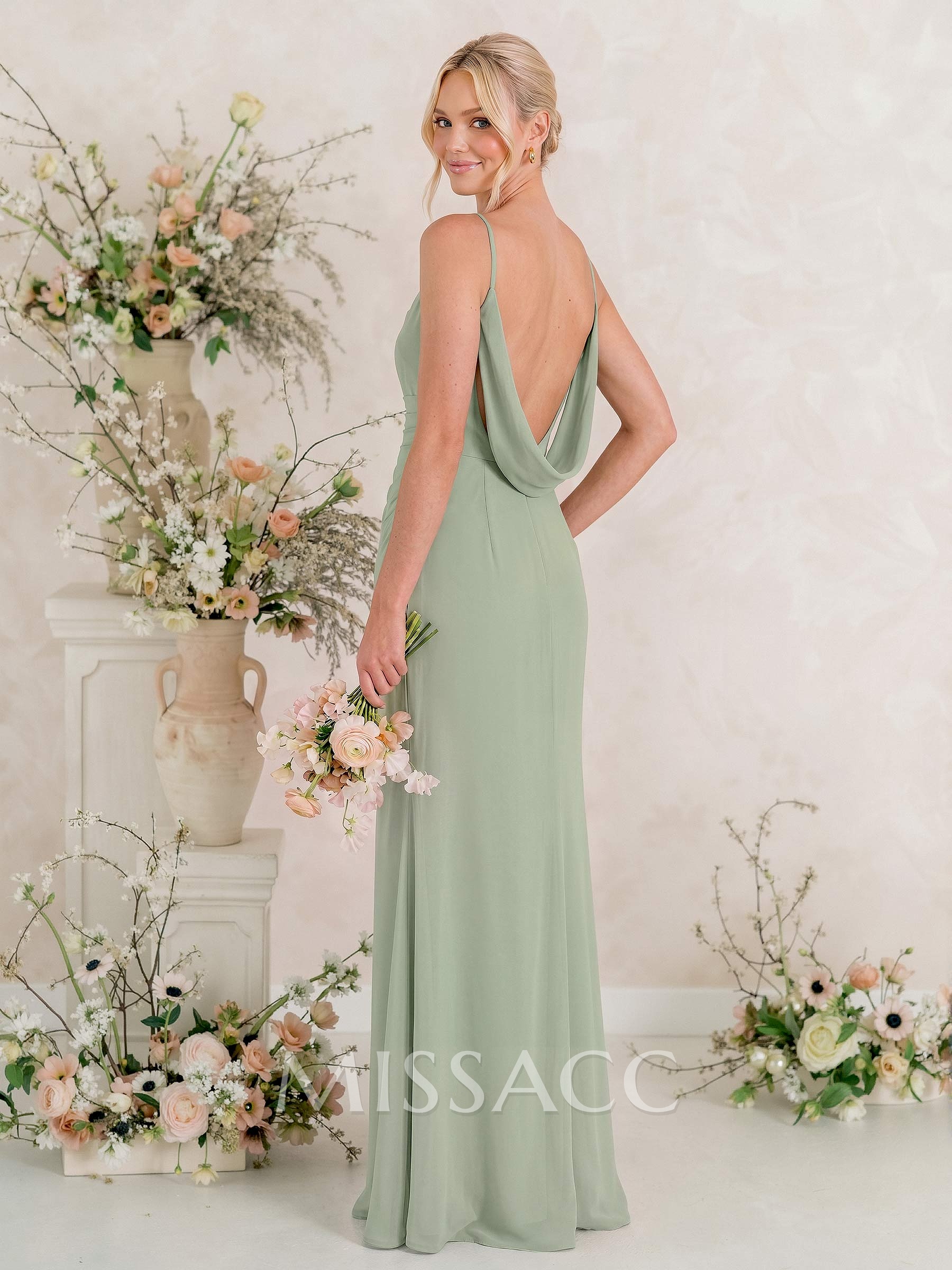 Cowl Back Trumpet/Mermaid Chiffon Bridesmaid Dresses Cowl Back Trumpet/Mermaid Chiffon Bridesmaid Dresses