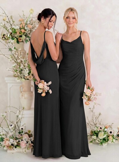 Cowl Back Trumpet/Mermaid Chiffon Bridesmaid Dresses