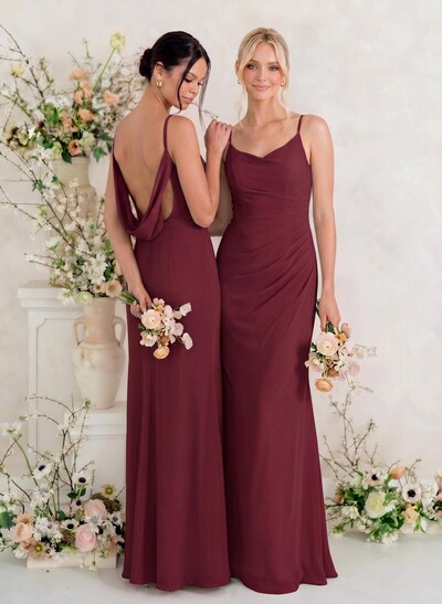 Cowl Back Trumpet/Mermaid Chiffon Bridesmaid Dresses