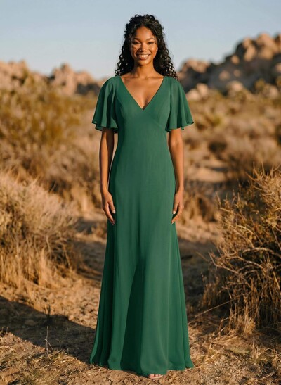 Short Sleeves Sheath/Column Bridesmaid Dresses With Back Hole