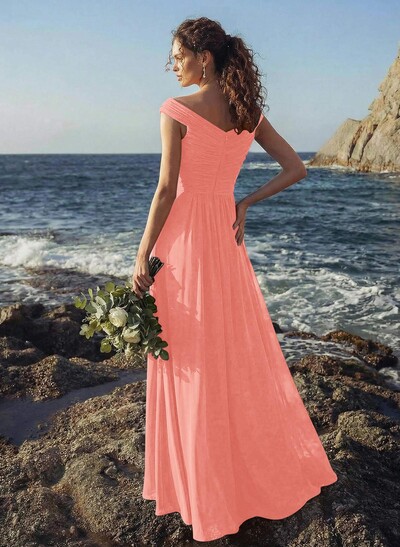 Off-The-Shoulder A-Line Bridesmaid Dresses With Ruffle