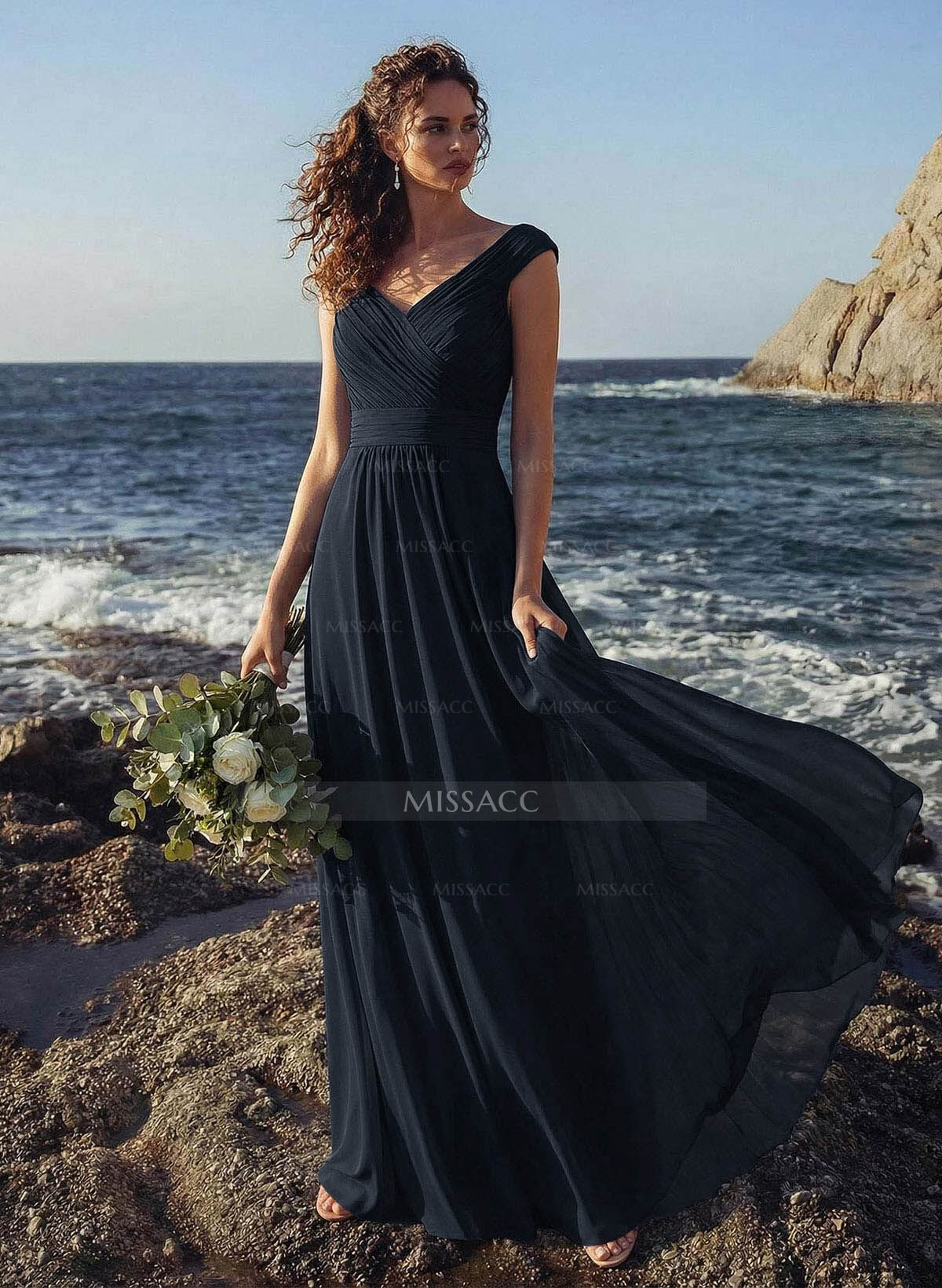 Off-The-Shoulder A-Line Bridesmaid Dresses With Ruffle