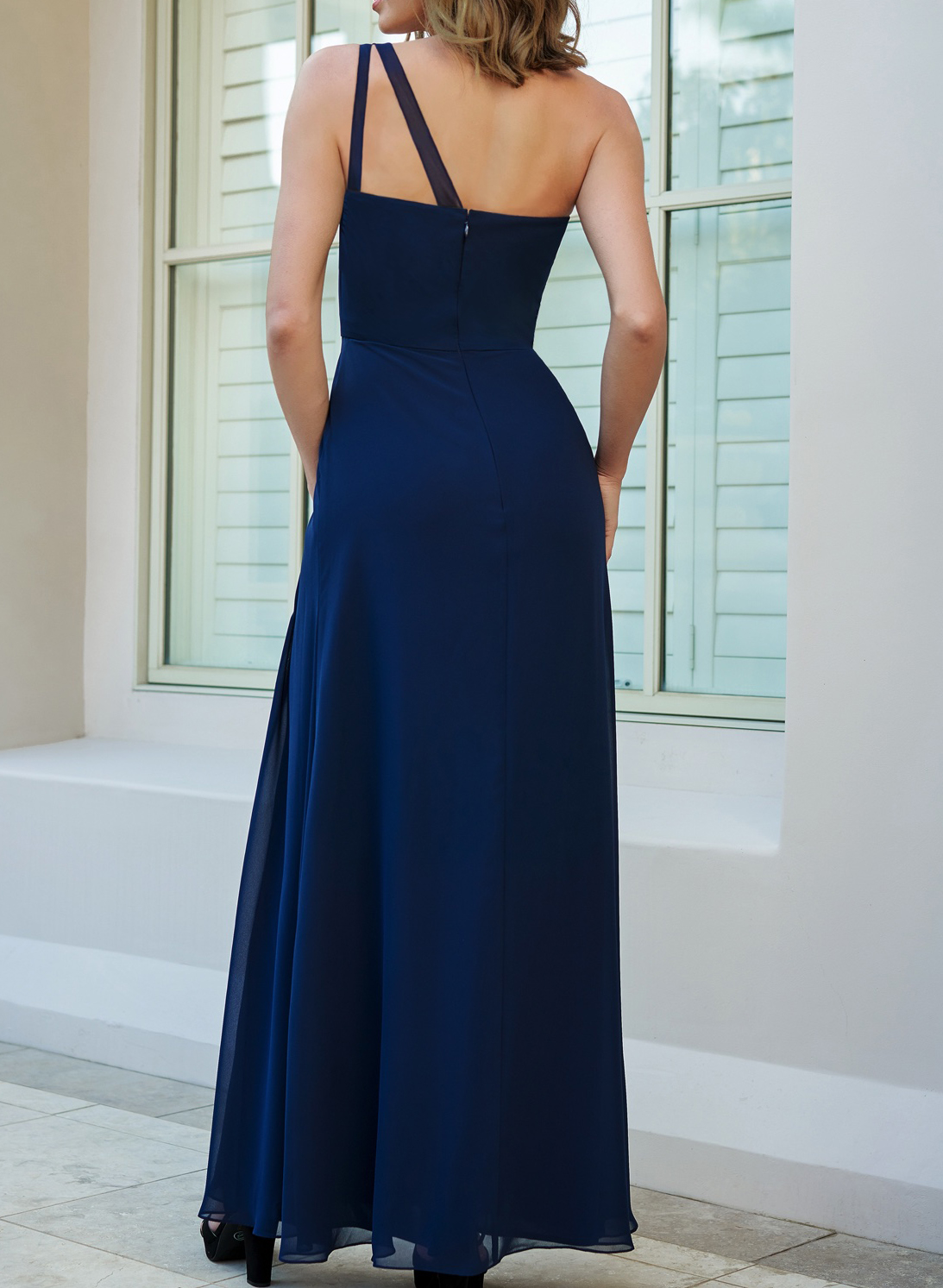 One-Shoulder A-Line Bridesmaid Dresses With Ruffle