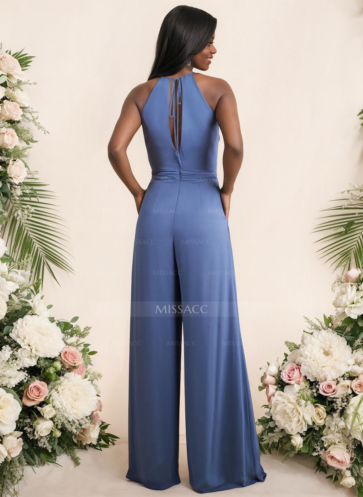 Jumpsuit/Pantsuit Elegant Bridesmaid Dresses With Sash