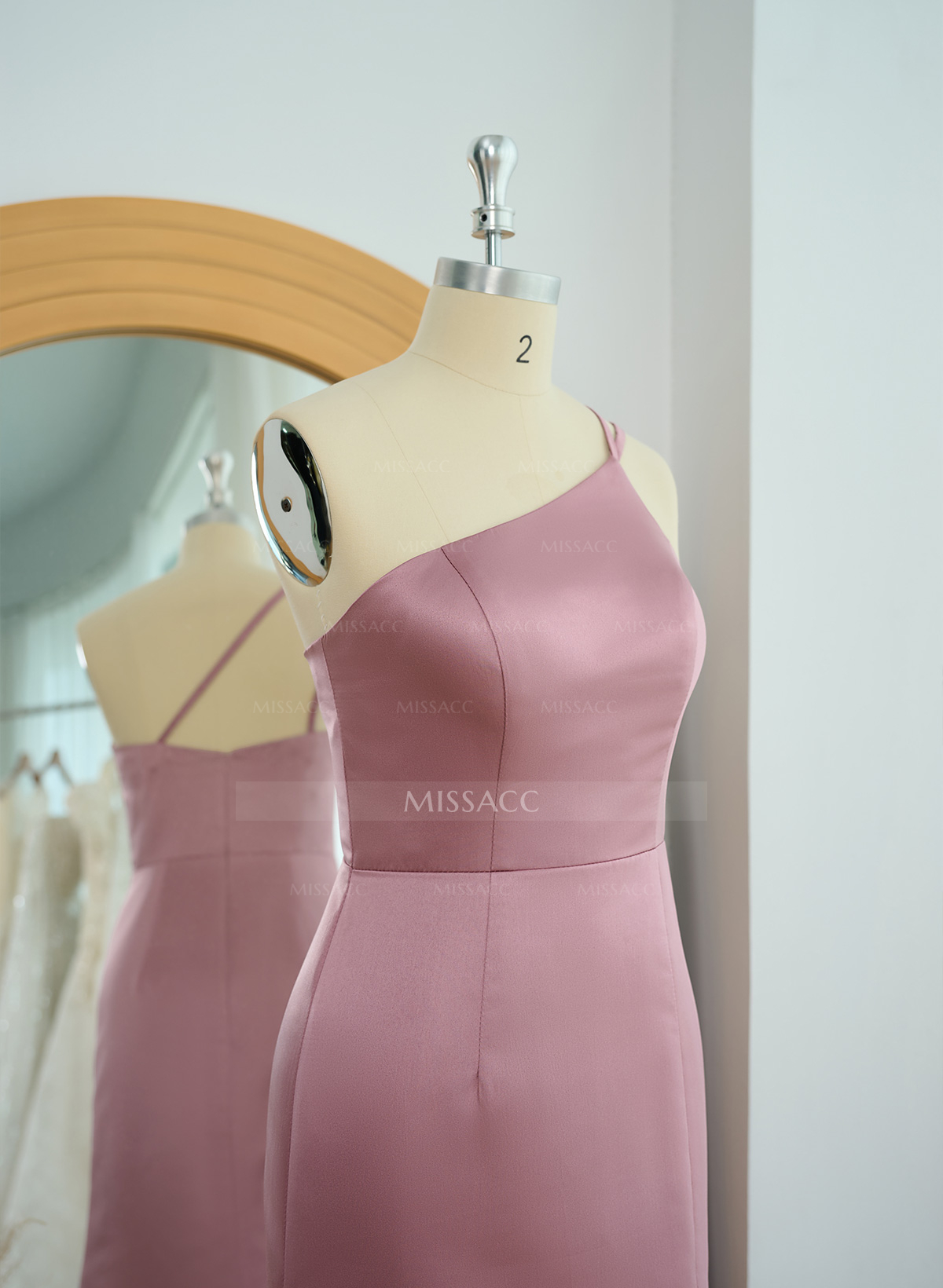 One-Shoulder Trumpet/Mermaid Satin Bridesmaid Dresses