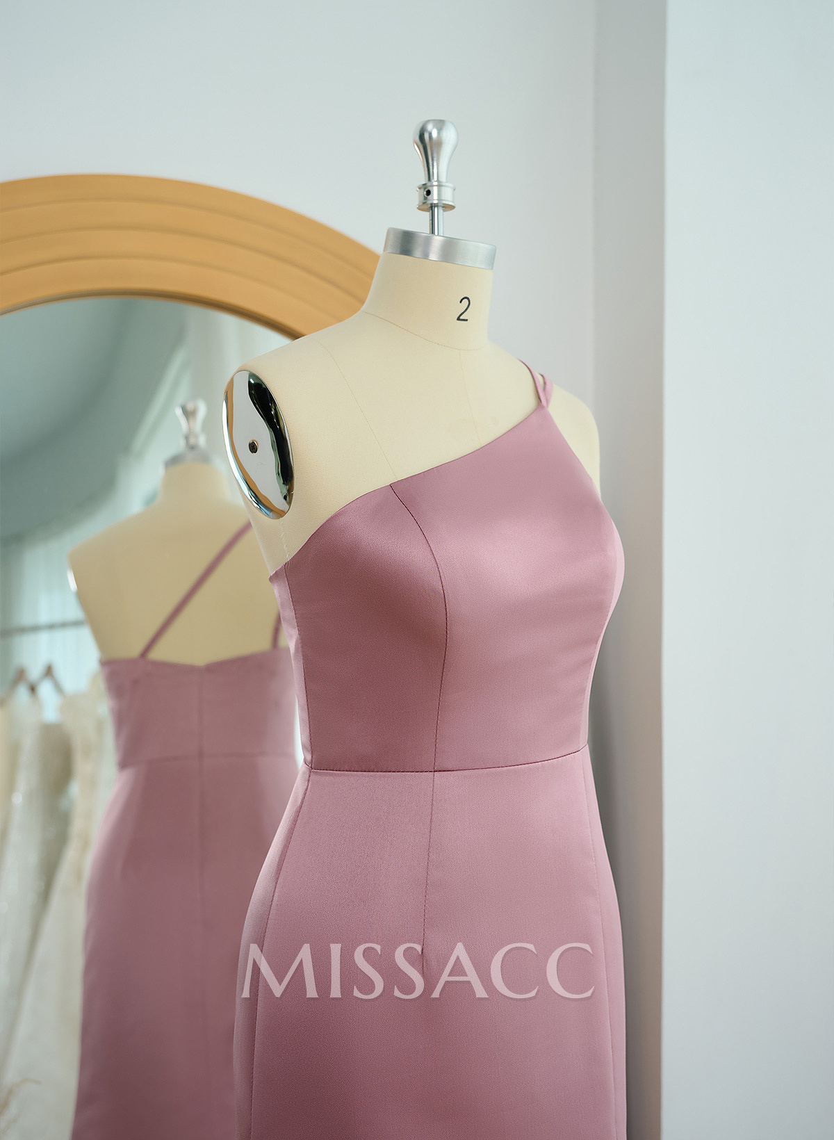 One-Shoulder Trumpet/Mermaid Satin Bridesmaid Dresses