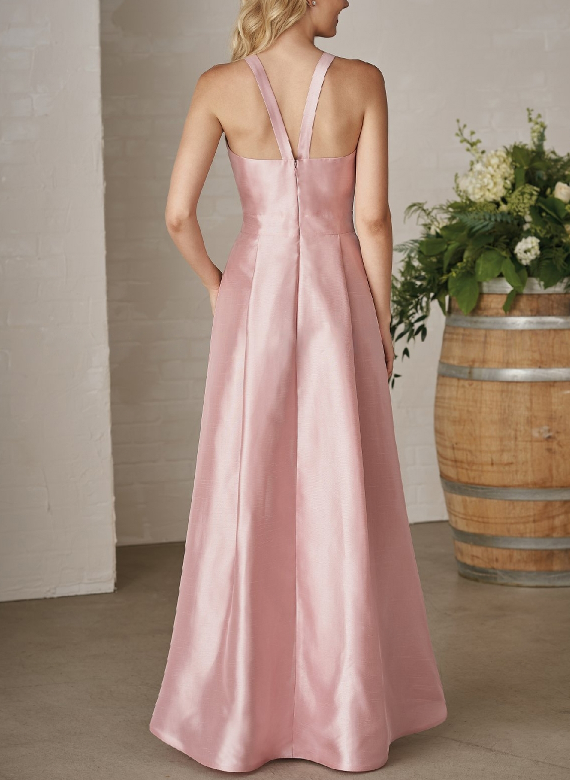 High Low Satin Bridesmaid Dresses With A-Line