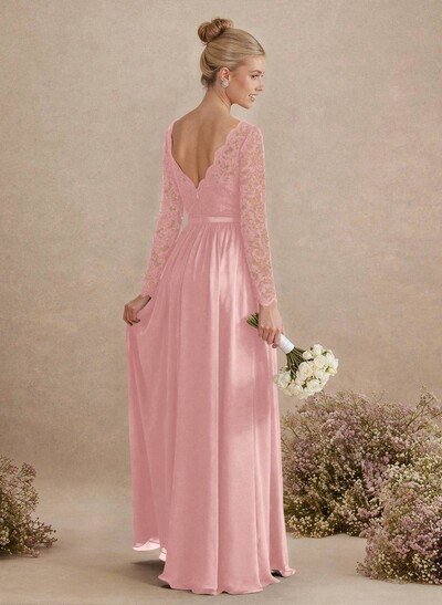Long Sleeves Lace A-Line Bridesmaid Dresses