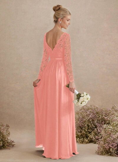 Long Sleeves Lace A-Line Bridesmaid Dresses