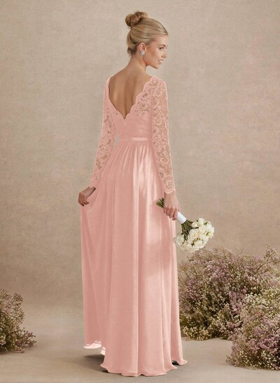 Long Sleeves Lace A-Line Bridesmaid Dresses