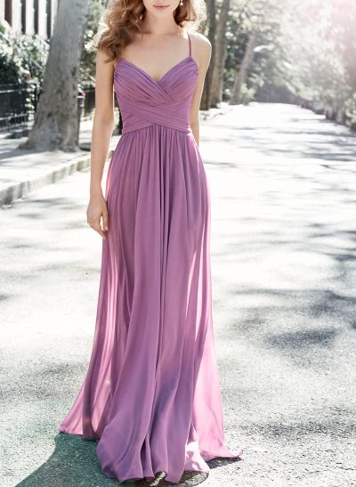 V-Neck A-Line Open Back Bridesmaid Dresses