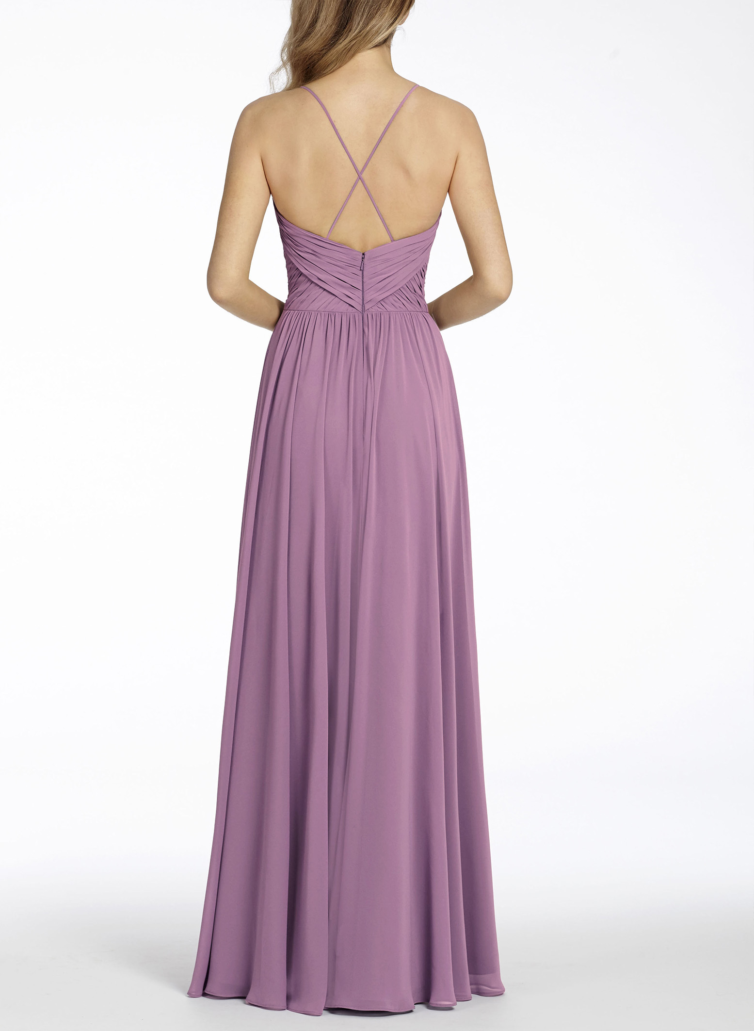 V-Neck A-Line Open Back Bridesmaid Dresses