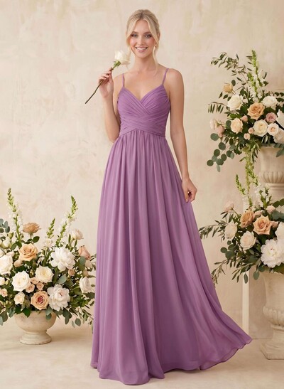 V-Neck A-Line Open Back Bridesmaid Dresses