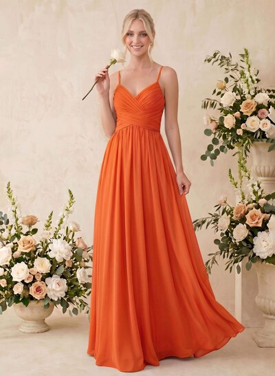 V-Neck A-Line Open Back Bridesmaid Dresses