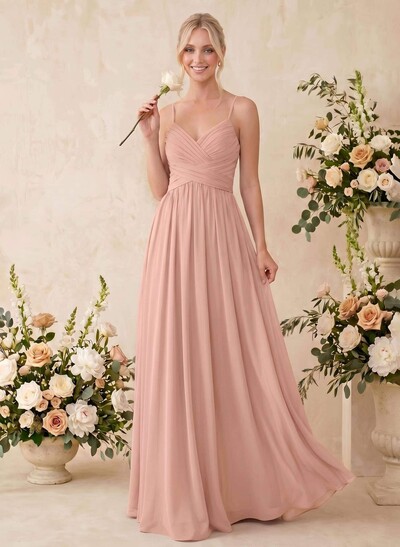 V-Neck A-Line Open Back Bridesmaid Dresses