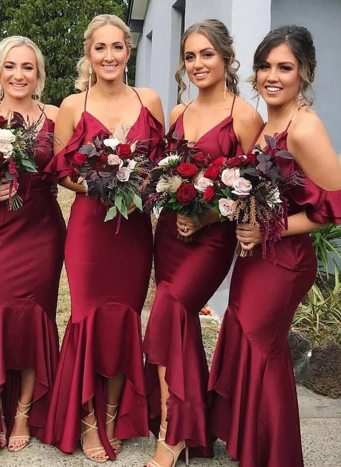 Mermaid Off-The-Shoulder Bridesmaid Dresses With Satin
