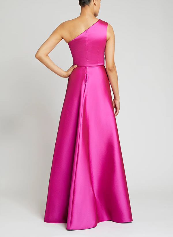Elegant One-Shoulder Satin Evening Dresses