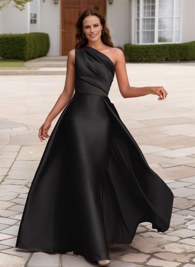 Elegant One-Shoulder Satin Evening Dresses