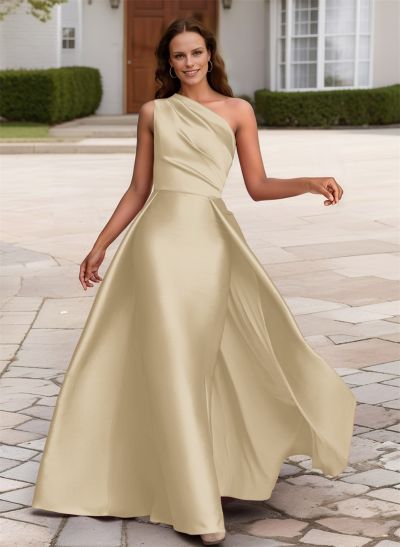 Elegant One-Shoulder Satin Evening Dresses