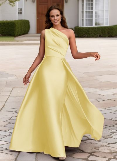 Elegant One-Shoulder Satin Evening Dresses