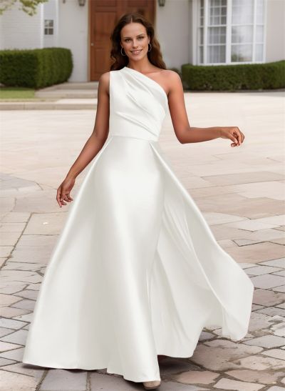 Elegant One-Shoulder Satin Evening Dresses