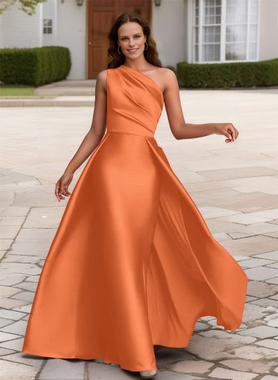 Elegant One-Shoulder Satin Evening Dresses