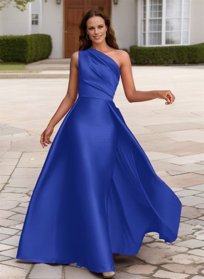 Elegant One-Shoulder Satin Evening Dresses